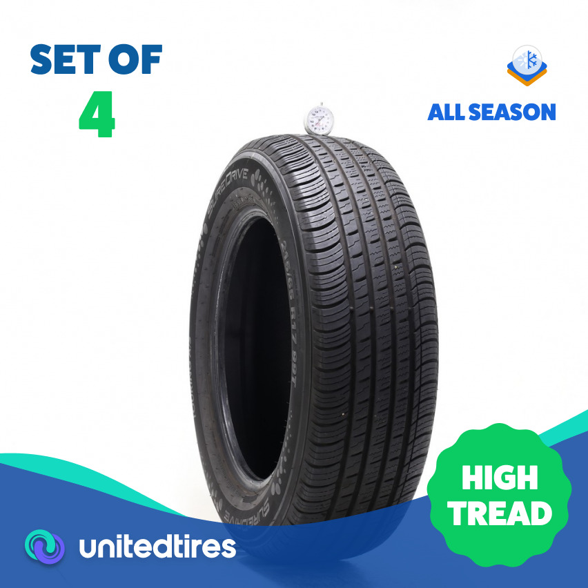 Set of (4) Used 215/65R17 SureDrive Touring A/S TA71 99T - 8.5-9.5/32