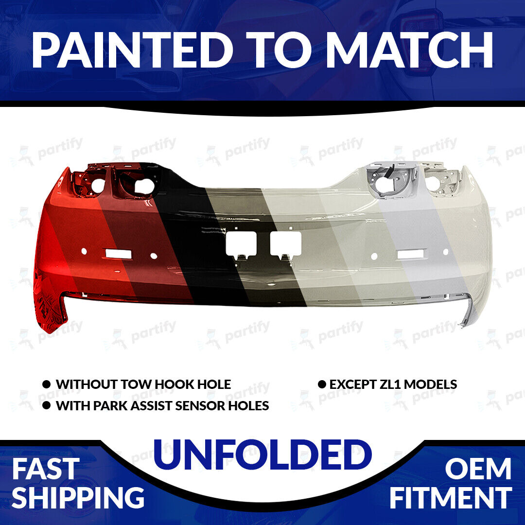 NEW Painted 2010-2013 Chevrolet Camaro Unfolded Rear Bumper W/ Sensor Holes