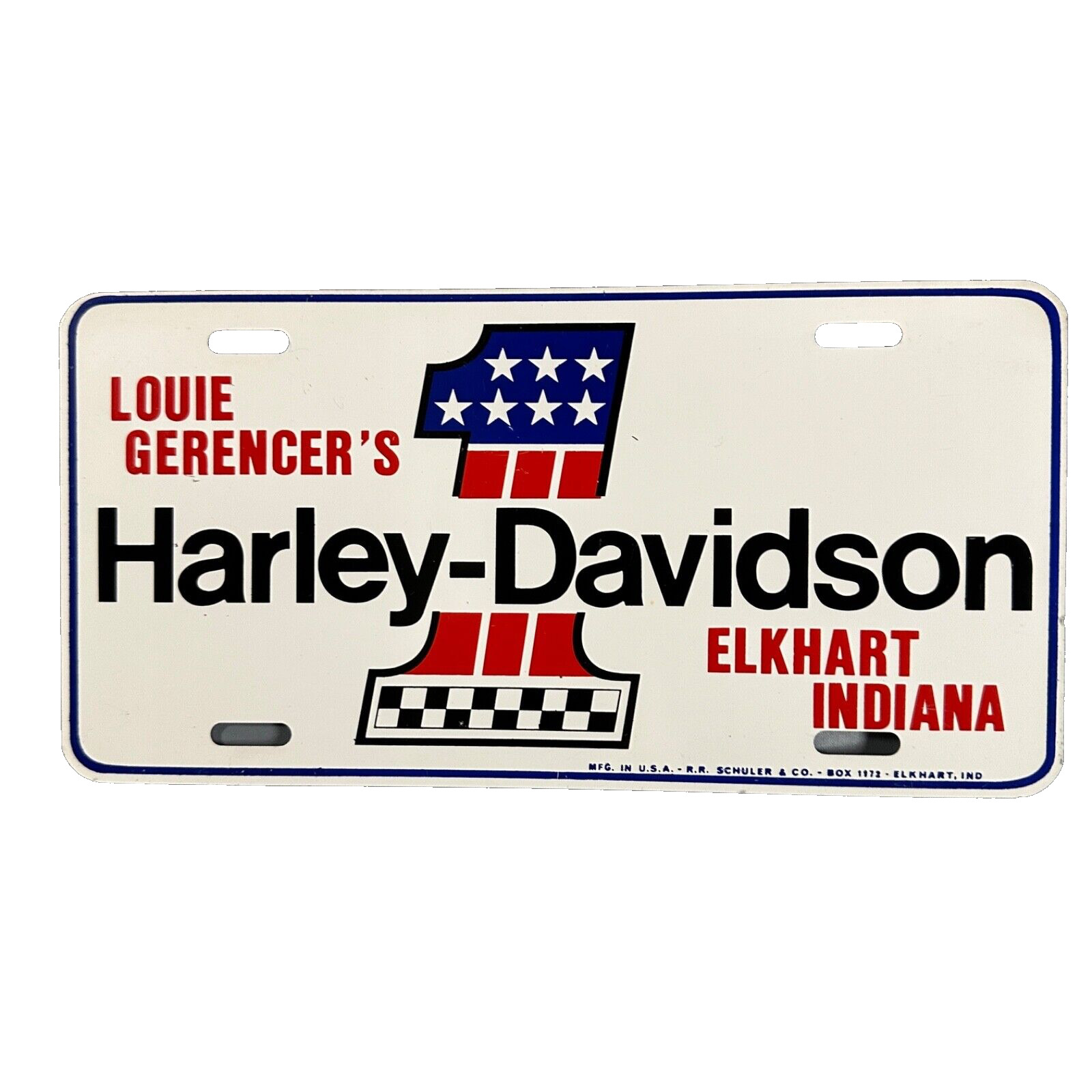 Vintage Harley Davidson Motorcycle License Plate USA 70s 80s Louie Gerencer\'s