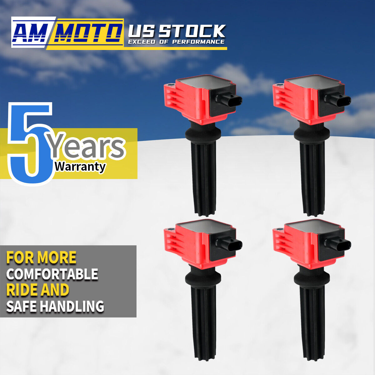 High Performance Set of 4 Ignition Coil OEM For Ford Edge Escape Focus L4 UF670