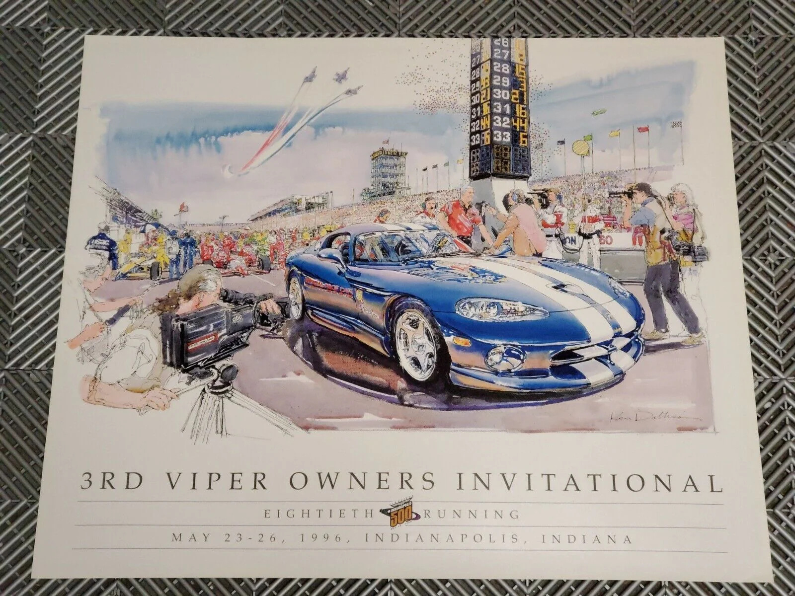 1996 Dodge Viper VOI Poster GTS RT/10 Indy 500 Pace Car Indianapolis Original