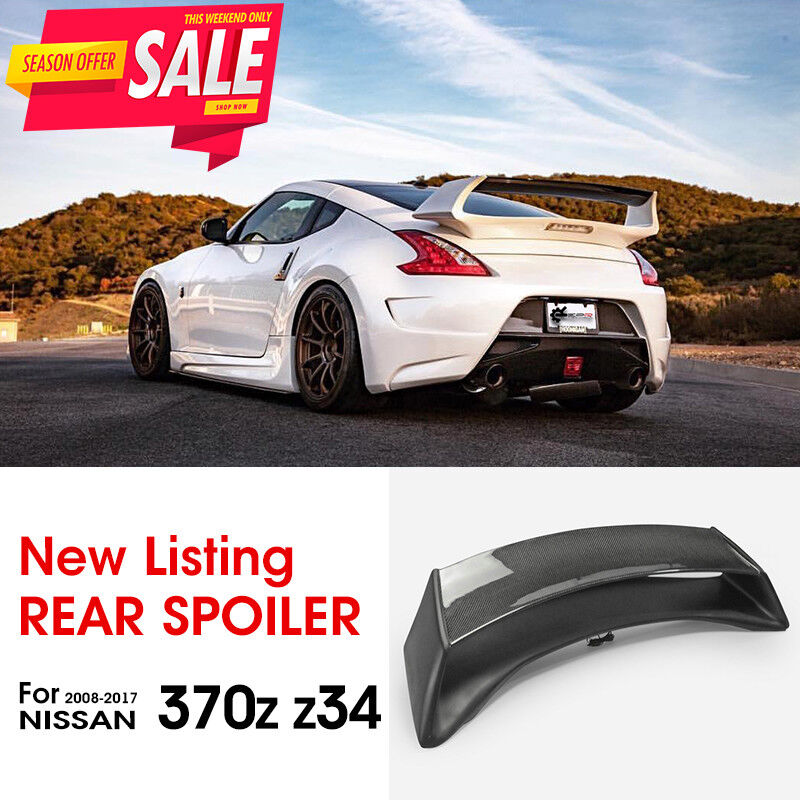 For Nissan 370z Z34 AM Style Carbon Fiber + FRP Rear Trunk Spoiler Wing Bodykits