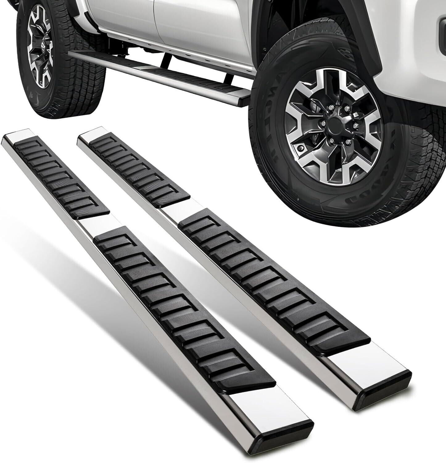 For 2015-2024 Chevy Colorado GMC Canyon Crew Cab Running Boards 6\'\' Side Steps