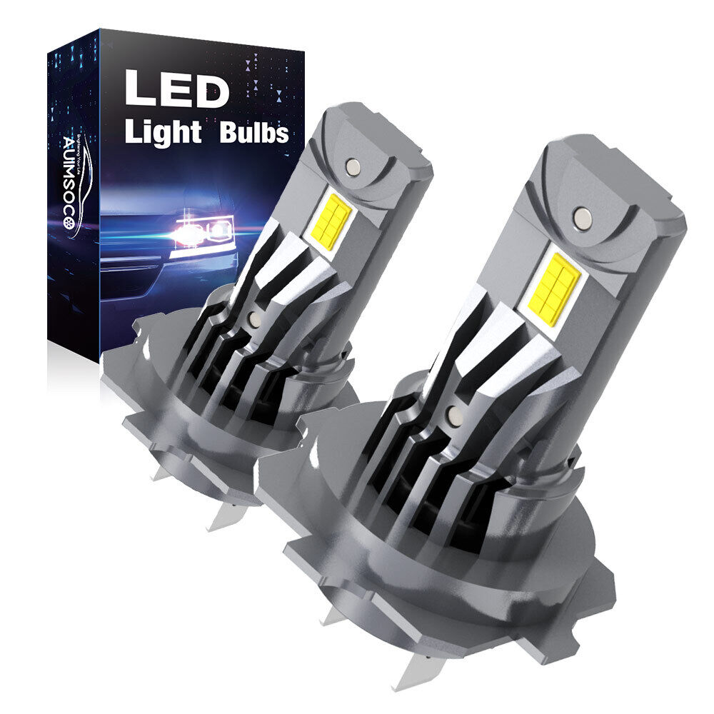 2Pcs H7 LED Headlight Bulb Kit High Low Beam 6500K Super Bright White 20000LM