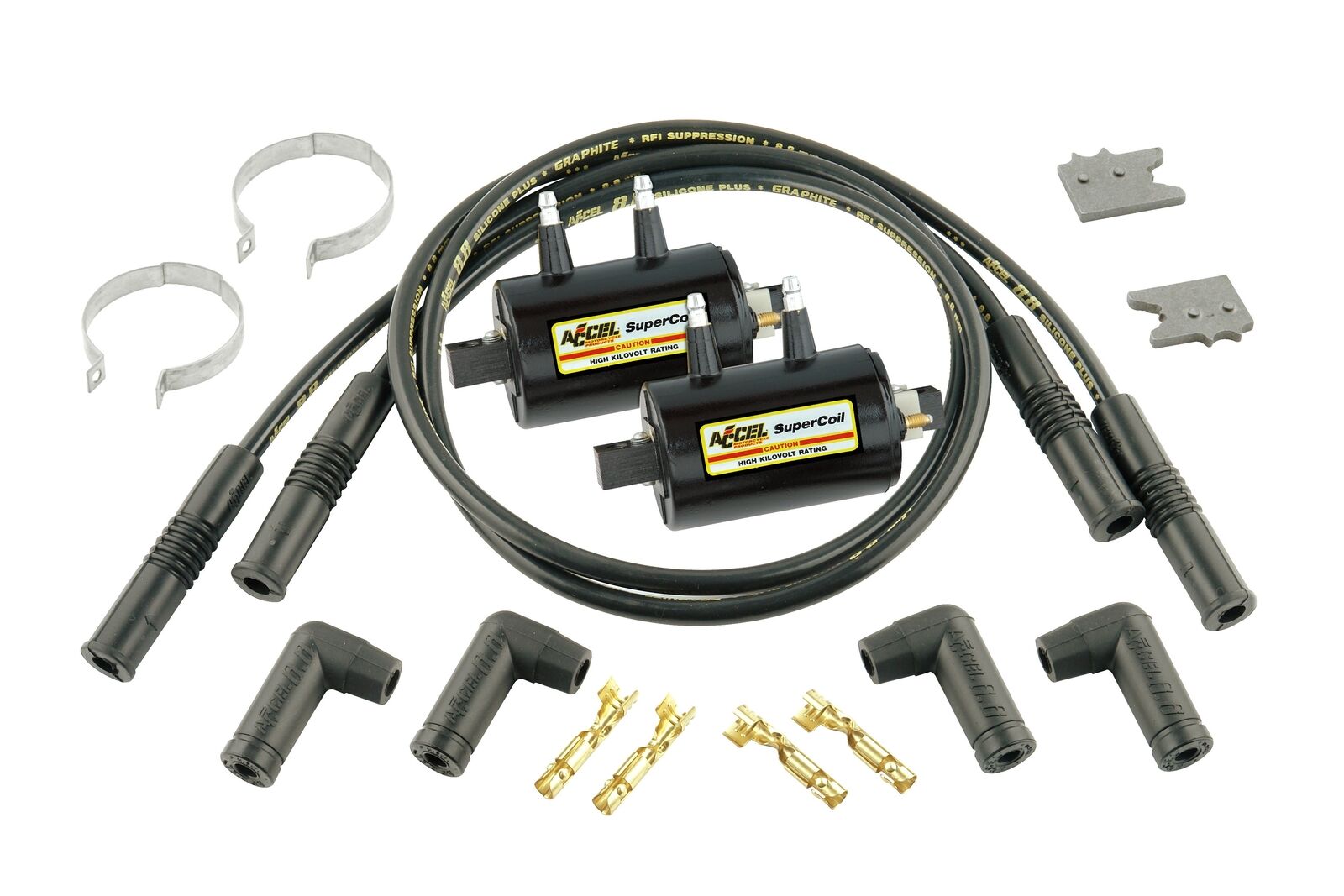 ACCEL Motorcycle 140403K Ignition Coil Kit - Universal Super Coil - 4-Cylinde...