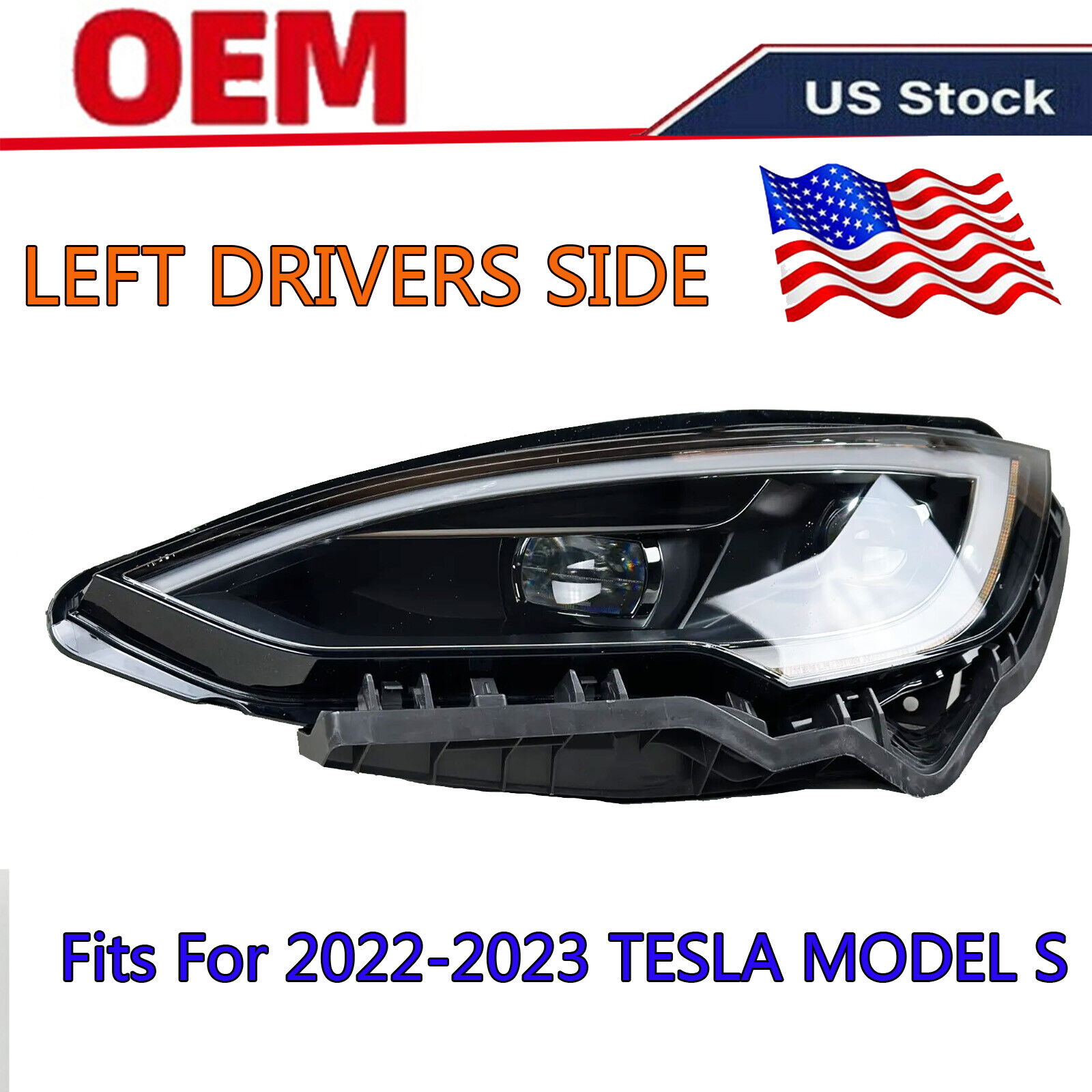For 2022-2023 Tesla Model S Left Front Side LED Headlight Lamp 1563713-00-C OEM