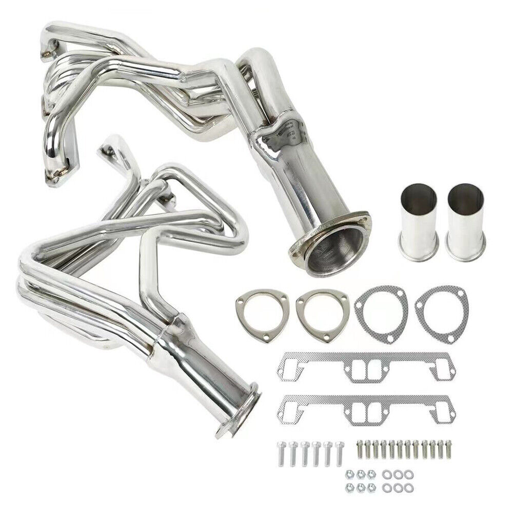 1 Pair Stainless Steel Tube Long Header Manifold For 1972-1991 Dodge 5.2L 5.9L