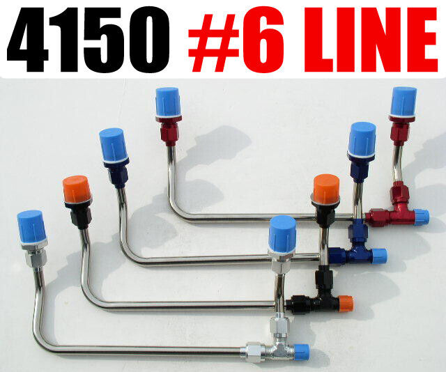 ONE INLET 4150 STAINLESS #6  FITTING LINE HOLLEY CARBS CHOICE OF 4 COLORS