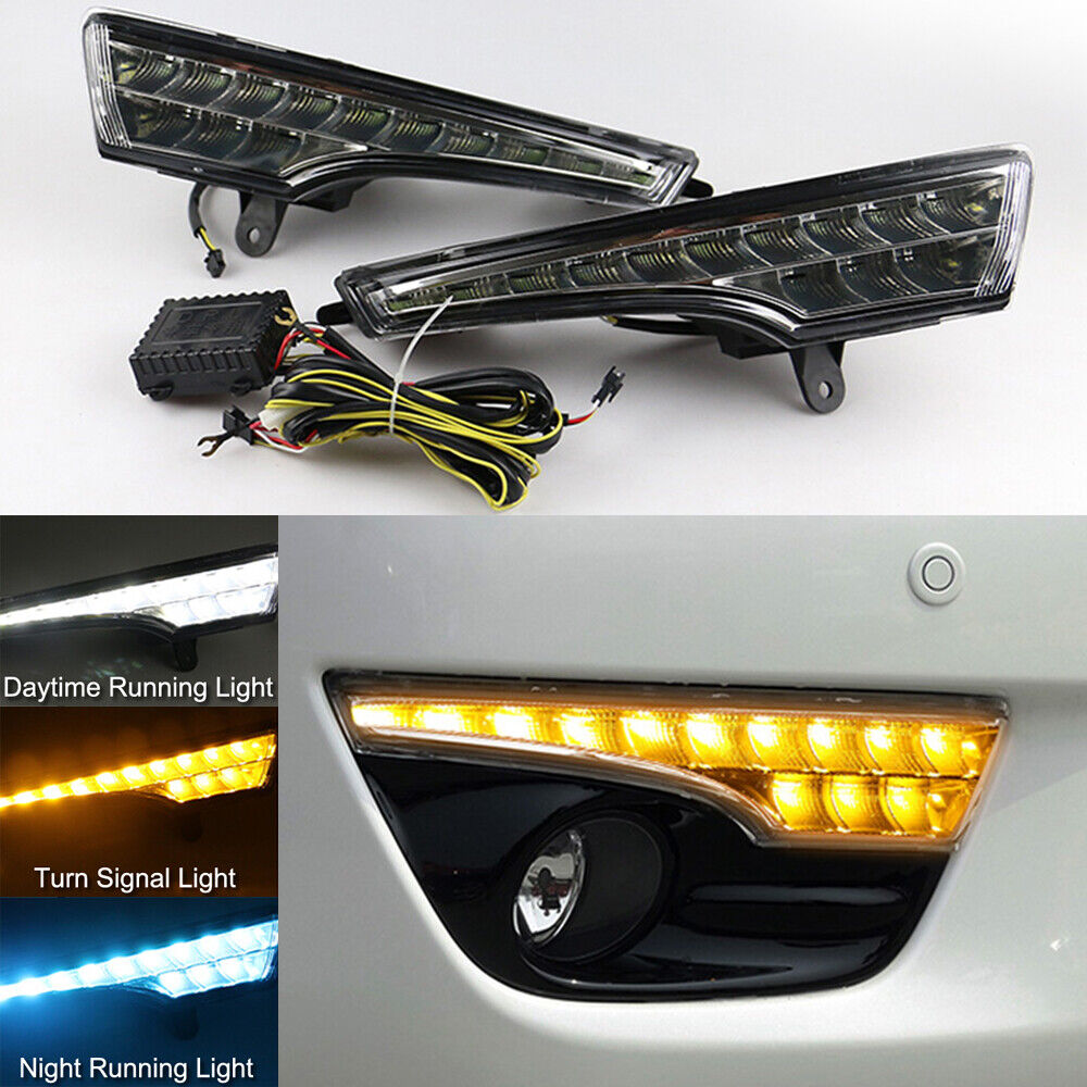3 Color LED Front Fog Light Daytime Running DRL Lamp For Nissan Altima 2013-2015