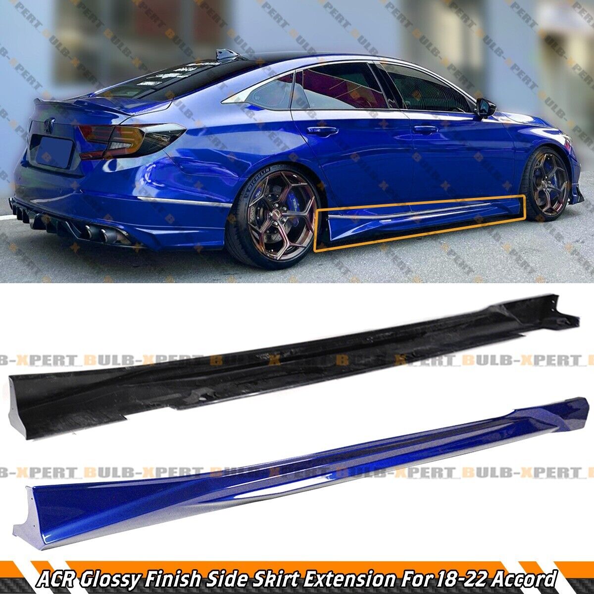 ACR Still Night Pearl Direct Add On Side Skirt Extensions For 18-22 Honda Accord