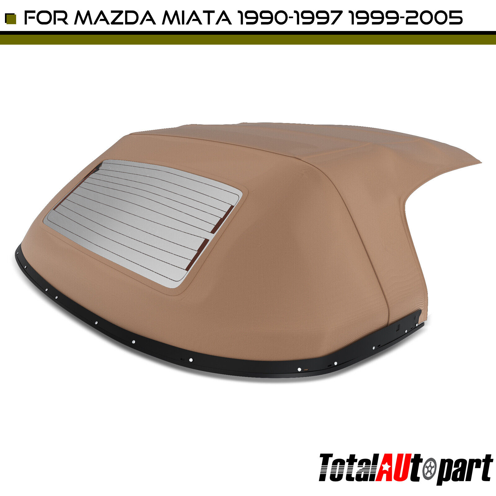 New Tan Convertible Soft Top for Mazda Miata 1990-1997 1999-2005 w/ Rain Rail